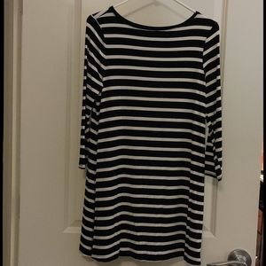 Black and white striped dress